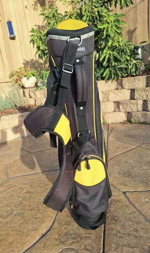 Wilson Ultra Golf Bag Double Strap Stand Bag 7 Way Divider Black Yellow - Picture 5 of 8