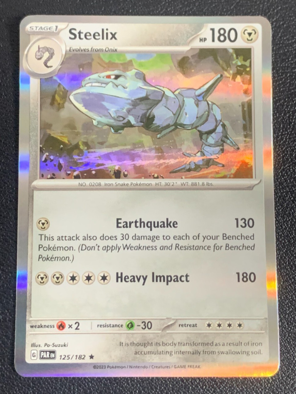 Steelix 125/182 Paradox Rift Holo Rare Pokemon TCG Card NM