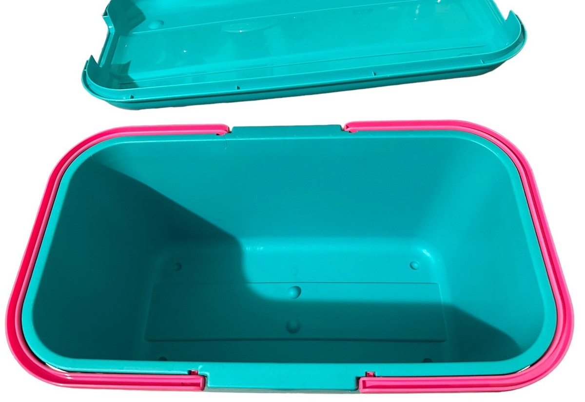 Organisateur Fourre-tout Vintage Eagle Craftstor Avec Plateau - Couleur Sarcelle - Occasion USA