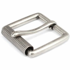 Square Heel Bar and Engraved Roller Buckle 1.5 Inch Antique Nickel 65101-21