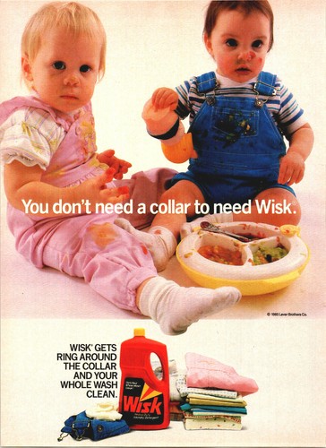 Vintage 1986 Wisk Get s Ring Around Collar Clean Print Ad Advertisement 