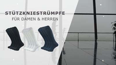 4 Paar Reisestrümpfe Kompressionsstrümpfe - Stützstrümpfe Knielang, Aus Baumwollmischung, Von GAWILO