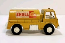 Vintage 1970 Tootsie Toy Shell Yellow Tanker Truck Made In USA