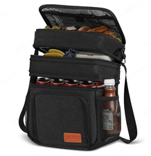 Insulated Lunch Bag for Women Men, Reusable 3 Layers Lunch Box Women, Expandable