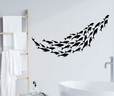 Wall Decal Fish Flock Marine Animals Ocean Vinyl Sticker ed2046 