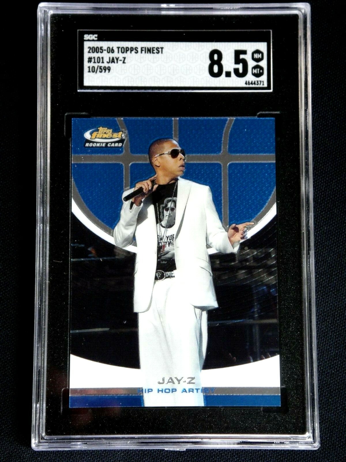 2005-2006 JAY-Z TOPPS FINEST 010/599 BLUE ROOKIE CARD #101 SGC 8.5 NM-MT+  ICON! | eBay