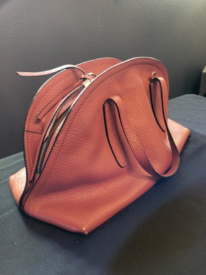 Gianni Chiarini Genuine LEATHER Bag Orange ITALIAN Satchel Top Handle 