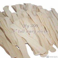300- 8" Wavy Fan Sticks Paddle Fan Stick Wooden Fan Handle Wedding Fan Sticks