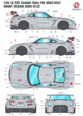 HD 1/24 LB PERFORMANCE R35 GT-R Zero Fighter Color Decals & Wheels from JP 10469