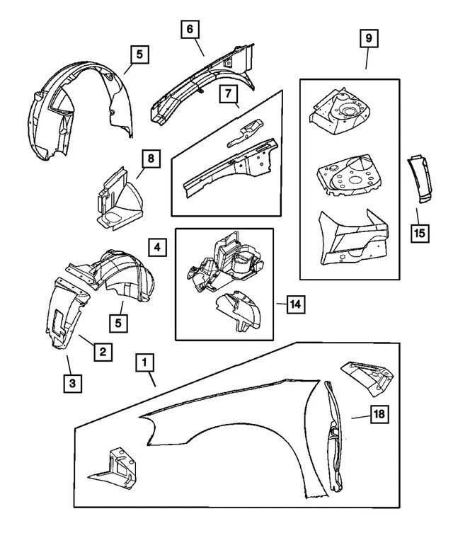 *NUEVO* PROTECTOR GUARDABARROS PASAJERO DERECHO CHRYSLER SEBRING ORIGINAL MOPAR 2001-2006 Foto 2 de 4