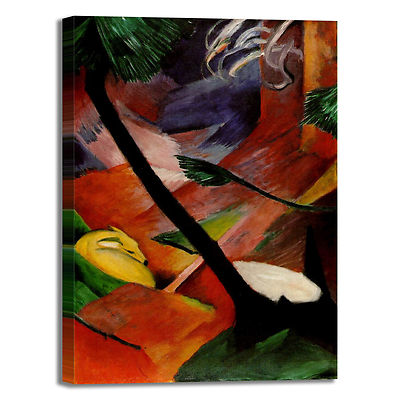 Franz Marc Hirsche im Wald 2 Bild Druck Leinwand Gemälde Rahmen Wohnkultur