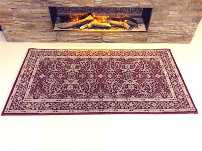 Vintage Verblasst Used Dunkelrot 100 % Wolle Traditionell Orientalisch Vorleger -60 %