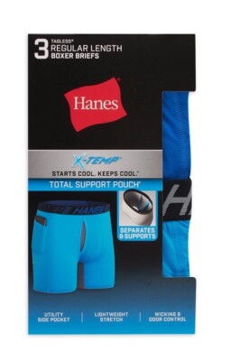 HANES Men's X-TEMP Total Support Pouch, Boxer Briefs, Size Small, NEW