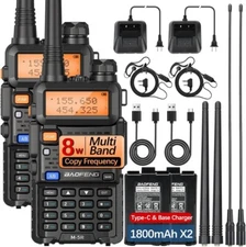 UV-5R 8W New Ver. Ham Radio Long Range UV5R Handheld Ham Radios Walkie Talkies M