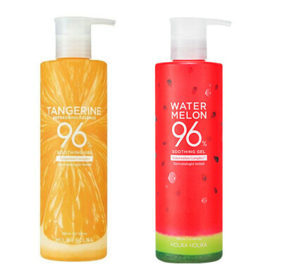 Bundle 2x New Korean Holika Holika Watermelon + Tangerine 96% Soothing Gel 390ml