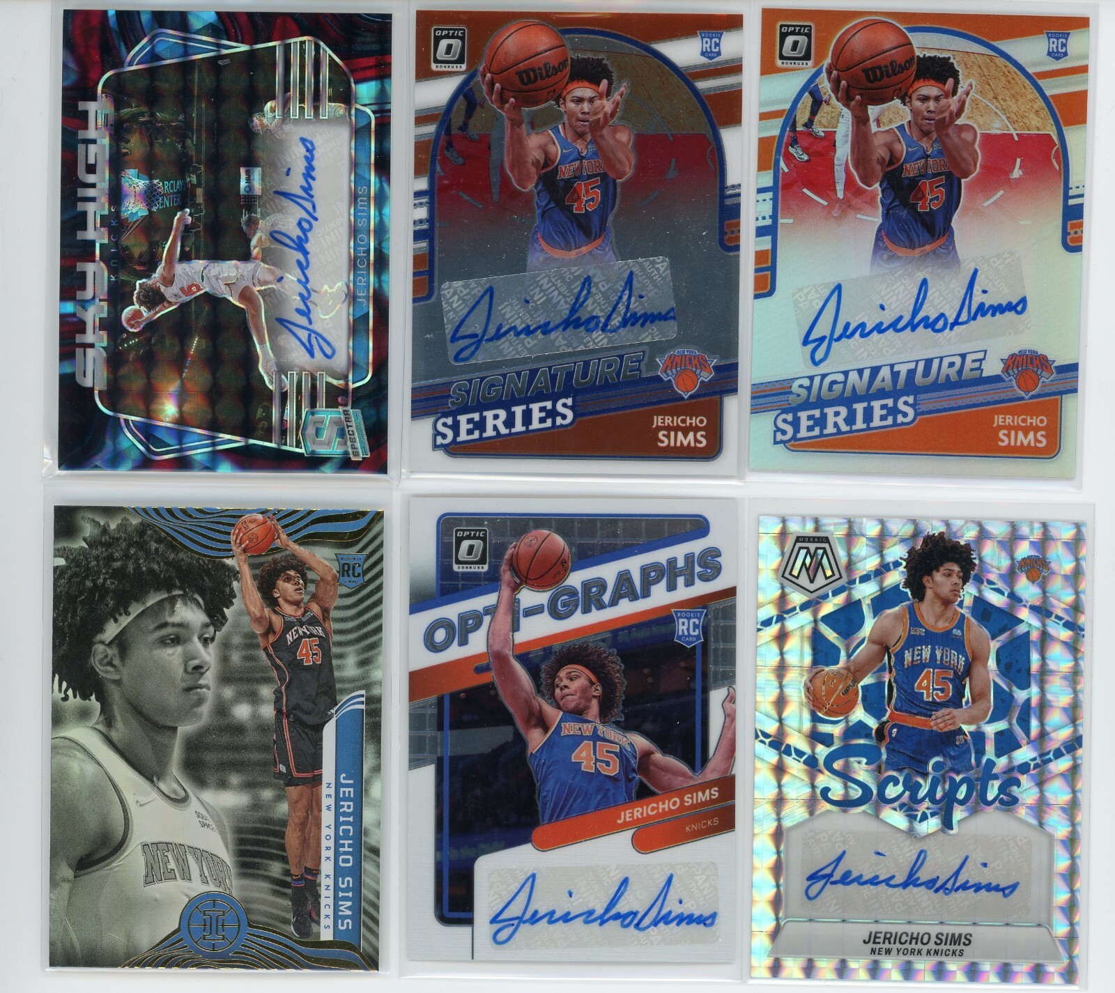 Jericho Sims 6 LOT Autos (5) and Base (1) Milwaukee Bucks