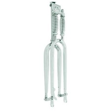 Chrome Bicycle Dual Springer Fork 1" Threadless Disc Tab for 26" Cruiser Bike