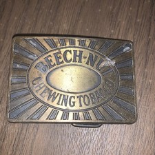 VINTAGE 1970s  BEECH-NUT CHEWING TOBACCO  BRASSTONE BELT BUCKLE