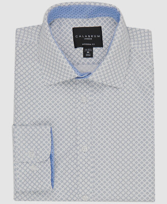 calabrum dress shirts $50 Calabrum Men's Modern-Fit Blue Button Down Performance Dress Shirt Size  S