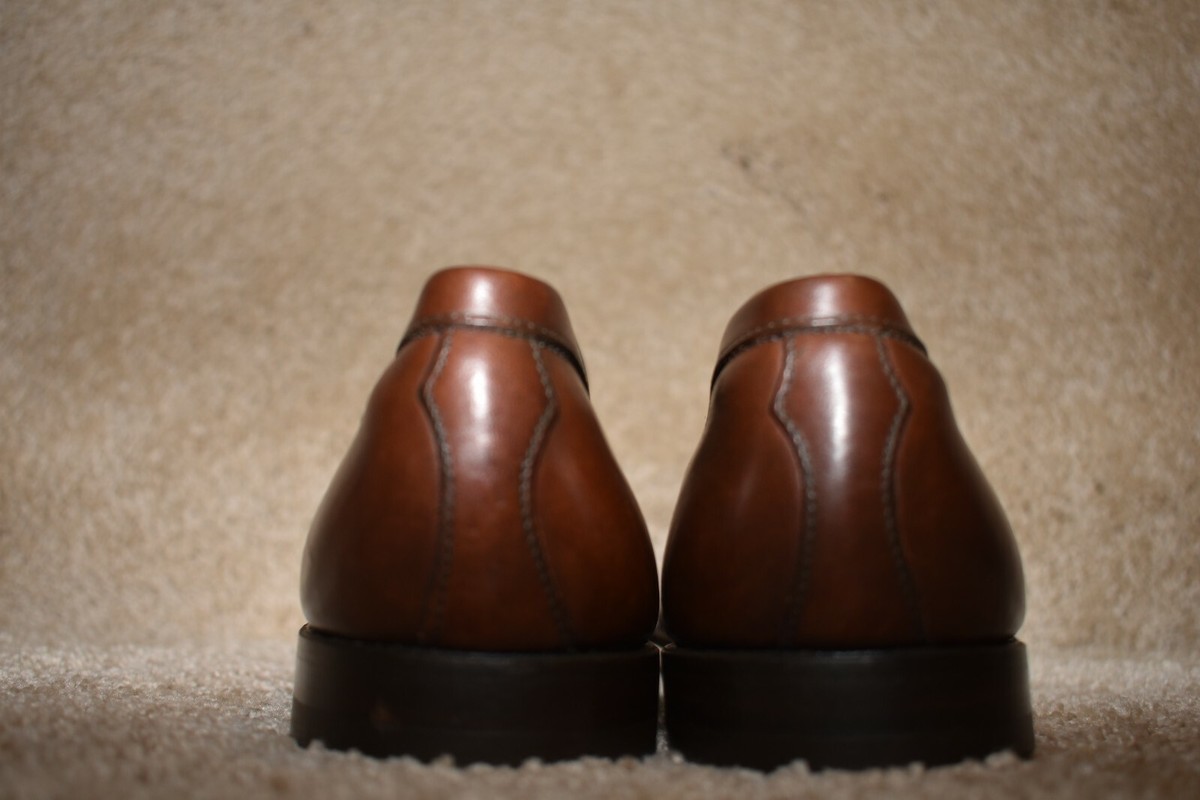 Barrett Cognac Leather Loafers Made In Italy Mens 10.5 US Luxury Designer Shoes Barrett Men main image 2