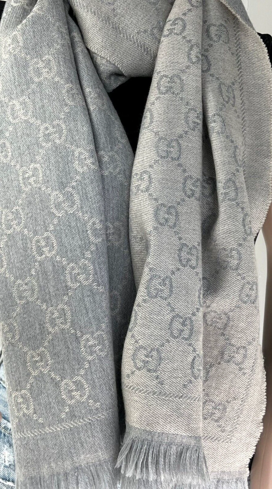 Écharpe Gucci laine Femme Monogramme Homme GG Gris