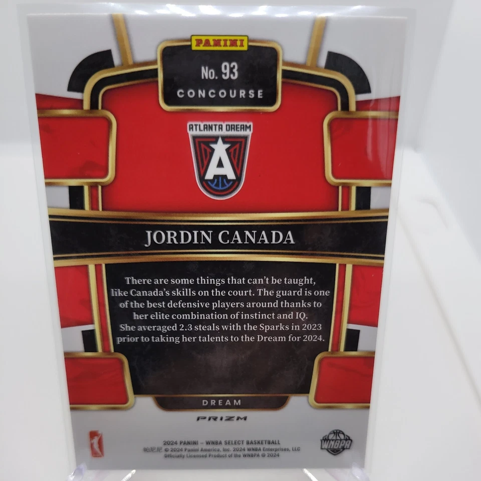 2024 Panini Select WNBA Jordin Canada 93 Concourse PINK ICE PRIZM - Image 2 of 2