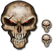 3 Skull sticker decal reflective Window car truck vehicle window vinyl logo