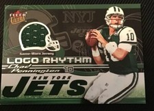 CHAD PENNINGTON AUTHENTIC CERTIFIED GAME USED JERSEY CARD NEW YORK JETS