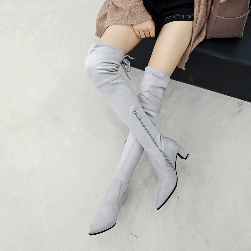 Thigh high lace up boots clearance no