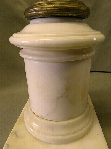 3642M Vintage 31" Marmor Tischlampe cremeweiß Marmor & Messing ENTSPRECHEND PREIS - Bild 4 von 12