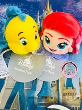 2026 Disney Parks Crea Diadema Orejas Sirenita Ariel y Platija Set Peluche