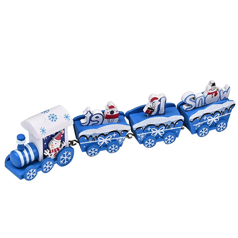 Schneemann-Holzeisenbahn-Spielzeug Weihnachtsdekorationen in Innenräumen - Bild 2 von 4