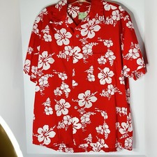Ui Maikai Hawaiian Shirt Mens M/L Red Aloha Floral Vintage USA Cotton