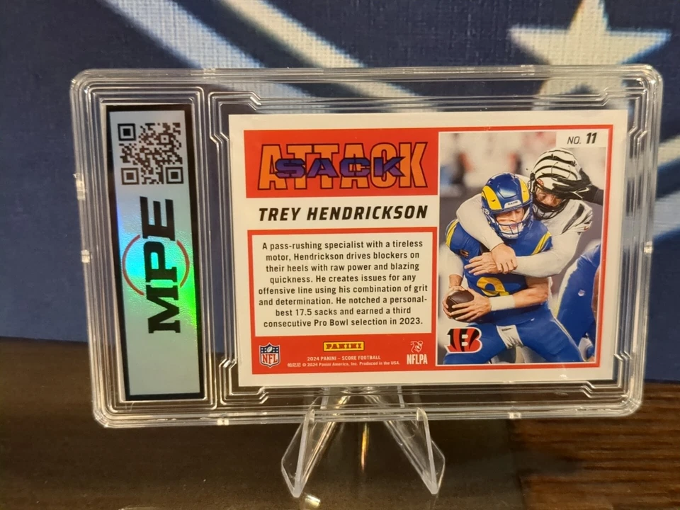 2024 Score - Sack Attack Trey Hendrickson #11 Purple MINT+ 9.5!! - Image 4 of 4