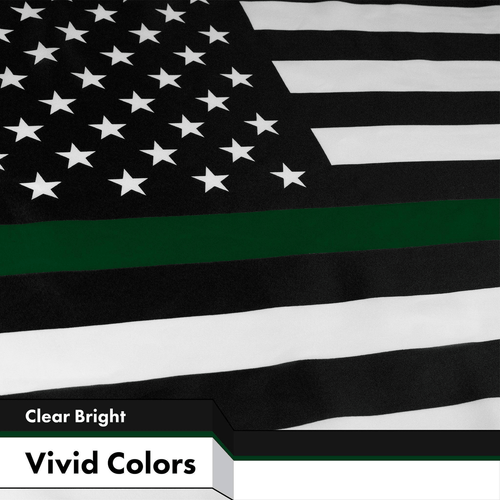 Bandiera Americana Linea Verde Sottile 3x5 Ft Confezione da 10 Poliestere Stampato 150D - Foto 3 di 5