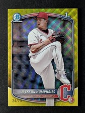 2025 Bowman Chrome JACKSON HUMPHRIES 24/75 1st Yellow Wave Refractor #BCP-11