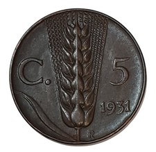 ITALIEN ITALIA ITALY 5 CENTESIMI 1931 VITTORIO EMANUEL III.