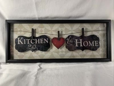 Kitchen sign/art ''kitchen is the heart of the home'' 20'' x 8''