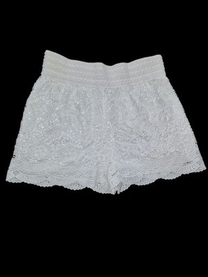 Caroline Morgan  White Cotton Lace Shorts S 12 AU 