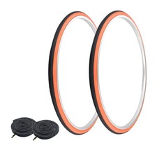 Pro Tires 27 X 1-14 Blackorange P-148 W Heavyduty Tubes 33mm Schrader Valv