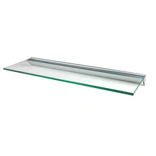 Glacier Clear Glass Shelf with Silver Bracket Shelf Kit (Price Varies by Size)
