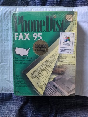 Vtg. FAX 95 PhoneDisc for Microsoft Windows Computer Software Sealed 250,000 #'s