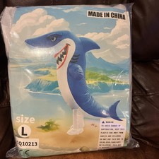 Inflatable Funny Shark Costume Suit For Halloween Cosplay Party - Adult Size L