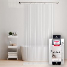 Rubbermaid Clear Shower Curtain Liner, 70"W x 72"L Pack of 1 ,