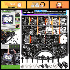 260PCS U-Nut Clips  Automotive Body Fender Bolts Kit for Cars, Engine Covers, B