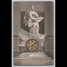 Antique Postcard Famous Franzoni Clock U.S. Capitol Washington D.C.