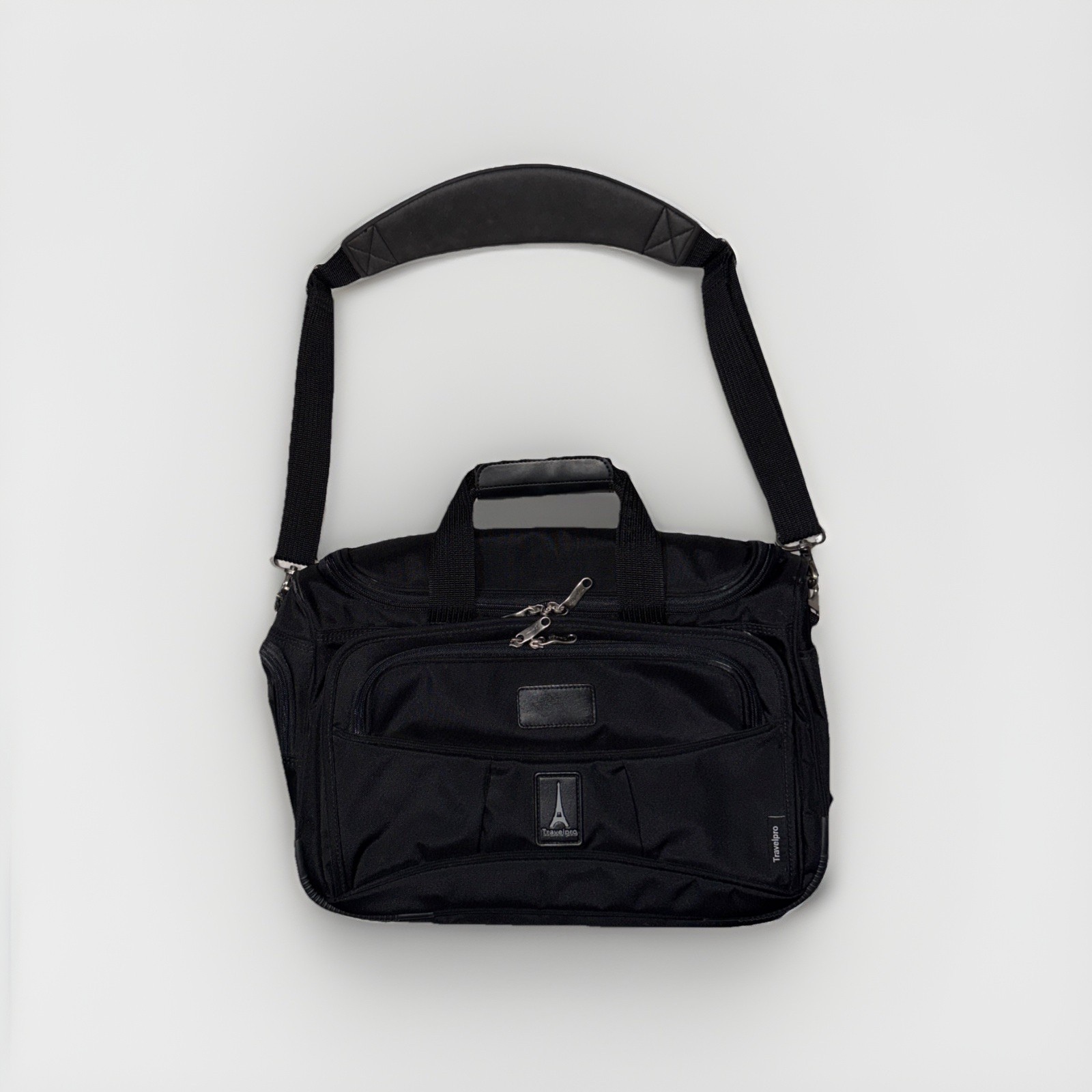 TRAVELPRO Crew 4 Weekender Carry-On Black Nylon Bag with Trolley Sleeve