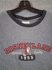 VTG Disneyland Adult Shirt 2XL XXL Gray Disneyland 1955 Grumpy Dwarf Spellout