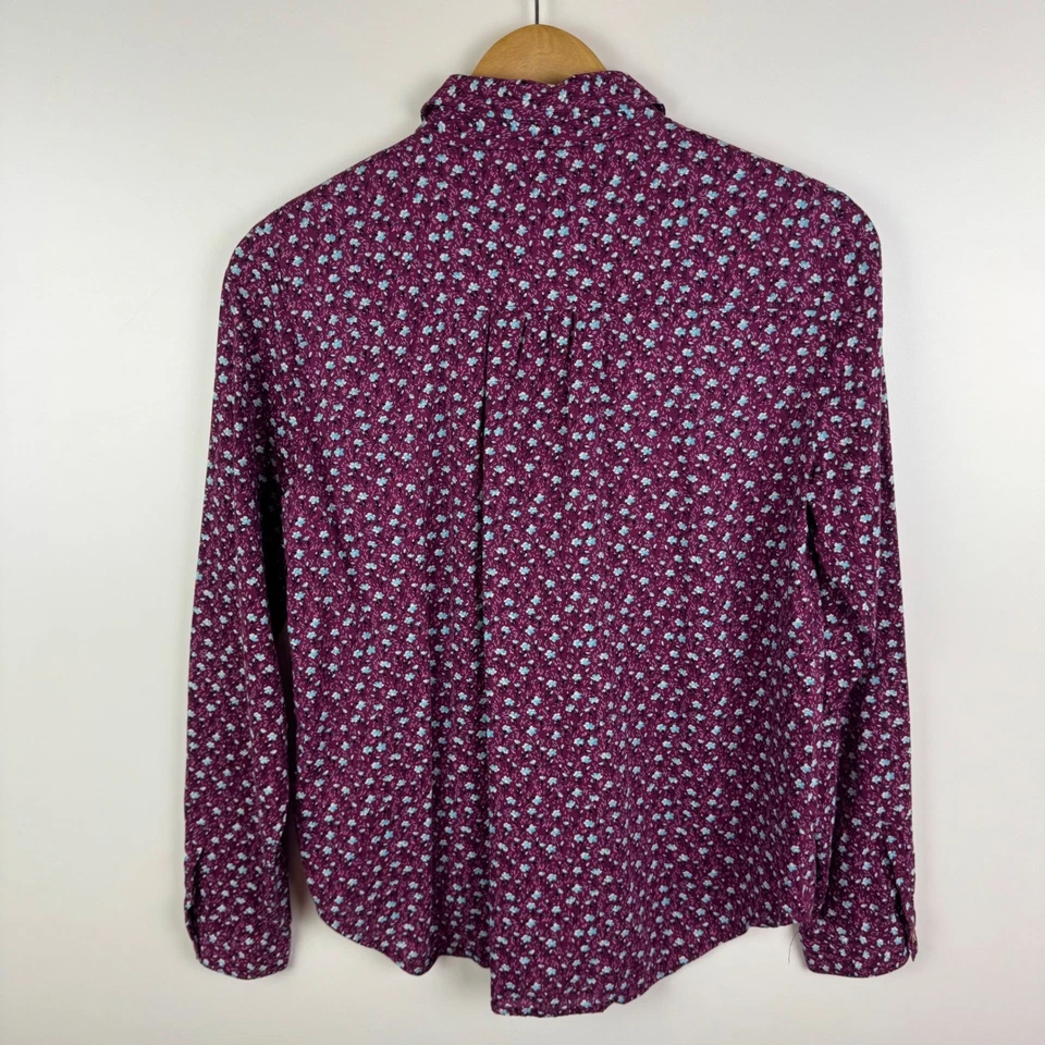 Maeve Anthropologie Calico Floral Button Down Shirt Small Purple Peasant Cottage - Image 3 of 4