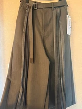 USED PRICE REDUCED 24 AUTUMN/WINTER ITEM WITH TAG SAKAI MIXED MATERIAL PLEATED